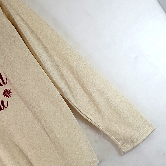 Dearfoams V-Neckline Pullover Long Sleeve Ivory Sweater Size M - Picture 4 of 8